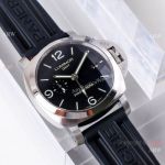 (VS) Super Clone Panerai Luminor 1950 GMT 44mm Watch Black Dial Rubber Strap